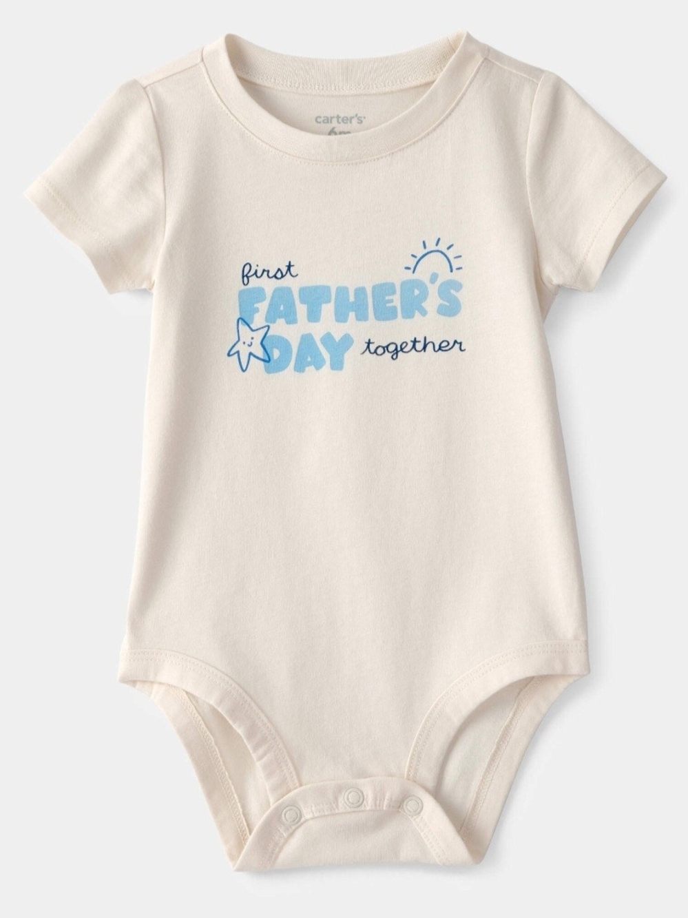 Carter's Cream One-Piece with Light Blue "First Father's Day" Graphic